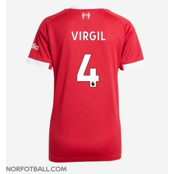 Billige Fotballdrakt Liverpool Virgil van Dijk #4 Replika Hjemmedrakt Dame 2025-26 Kortermet